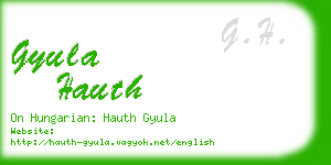 gyula hauth business card